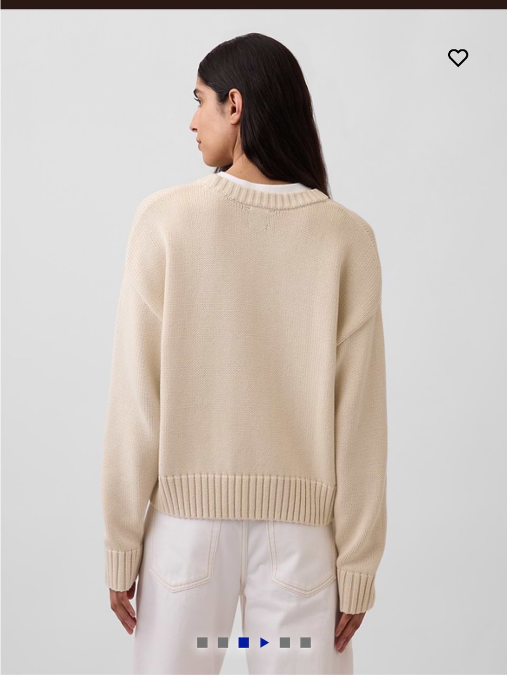 GAP Crewneck Sweater in Light Cream
